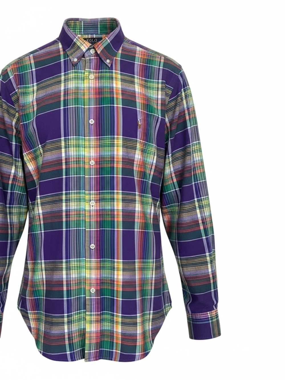 Ralph Lauren Polo Classic Fit XXL Multicolor Plaid Cotton Button-Down Shirt Men.